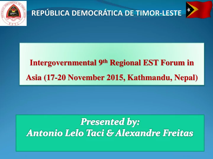 rep blica democr tica de timor leste intergovernmental 9