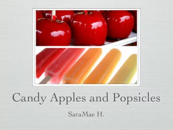 Candy Apples and Popsicles SaraMae H .  Candy Apples  Candy Apples were created in  New Jersey