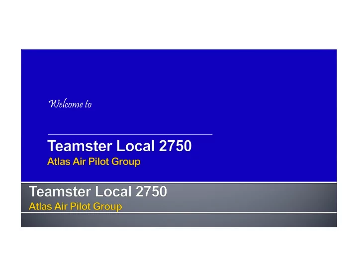 welcome to
