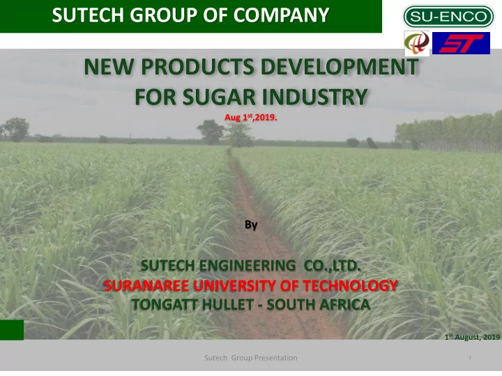 for sugar industry