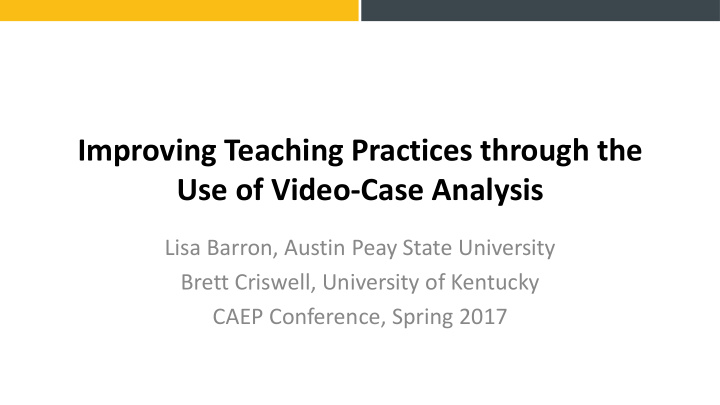improving teaching practices through the