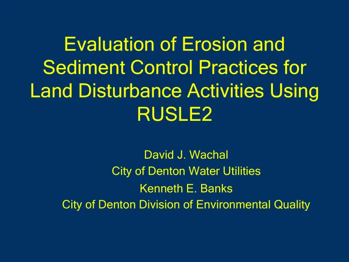 evaluation of erosion and evaluation of erosion and