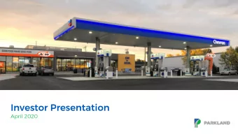 Investor Presentation  April 2020  1  Forward Looking Statement &amp; Note on Non-GAAP Measures