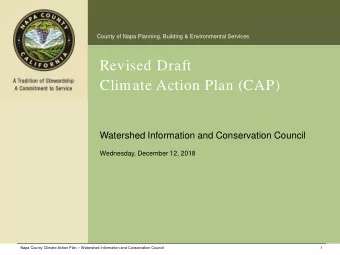 Revised Draft  Climate Action Plan (CAP)  Watershed Information and Conservation Council