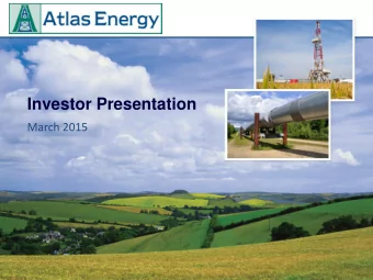 Investor Presentation  March 2015  Safe Harbor Statement  This document contains forward-looking