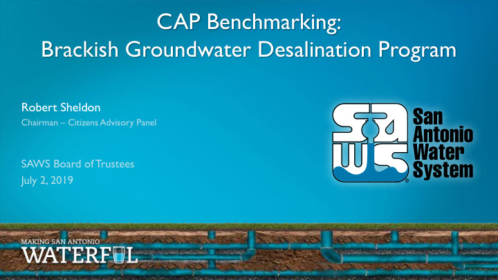 cap benchmarking brackish groundwater desalination program