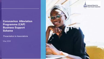Coronavirus  Alleviation  Programme (CAP)  Business Support  Scheme  Presentation to Associations