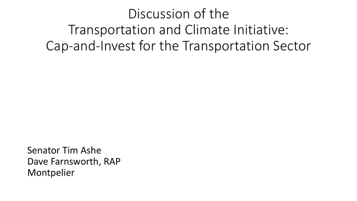 discussion of the transportation and climate initiative