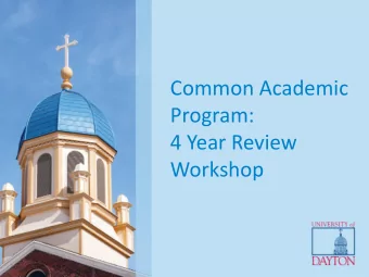 4 Year Review  Workshop  Agenda  8:00 a.m. - Introductions  8:15 a.m. - What is 4 Year Review?