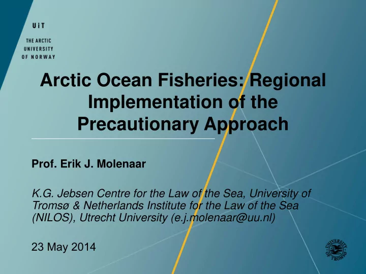 arctic ocean fisheries regional implementation of the