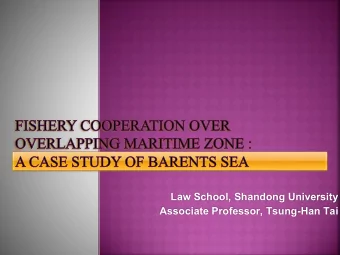 Law School, Shandong University  Associate Professor, Tsung-Han Tai  I . Dispute Situation in the