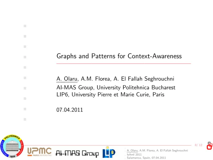 graphs and patterns for context awareness