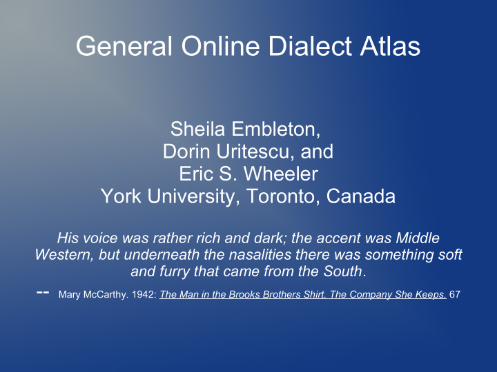 general online dialect atlas