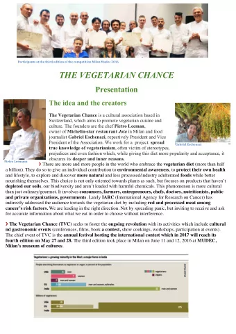 Participants at the third edition of the competition Milan Mudec 2016  THE VEGETARIAN CHANCE