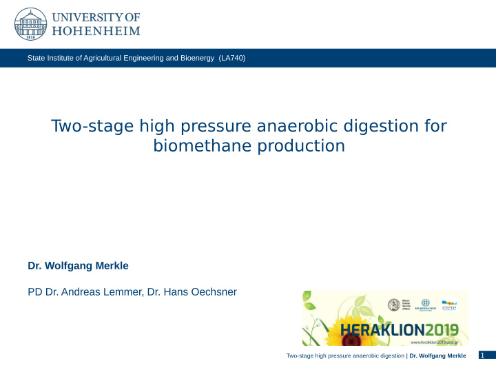 t wo stage high pressure anaerobic digestion for