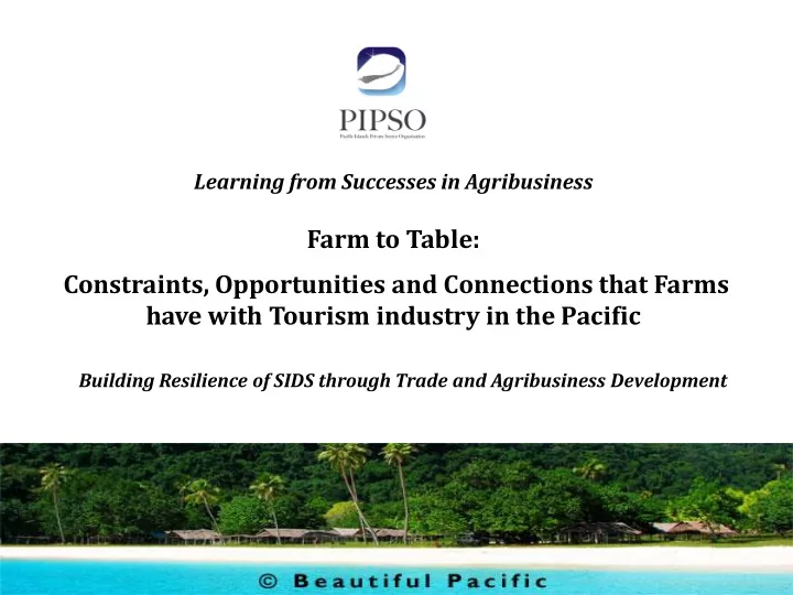 farm to table