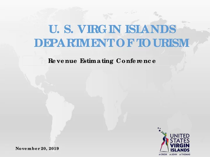 u s virgin isl ands de part me nt of t ourism