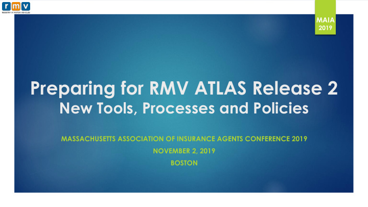 preparing for rmv atlas release 2