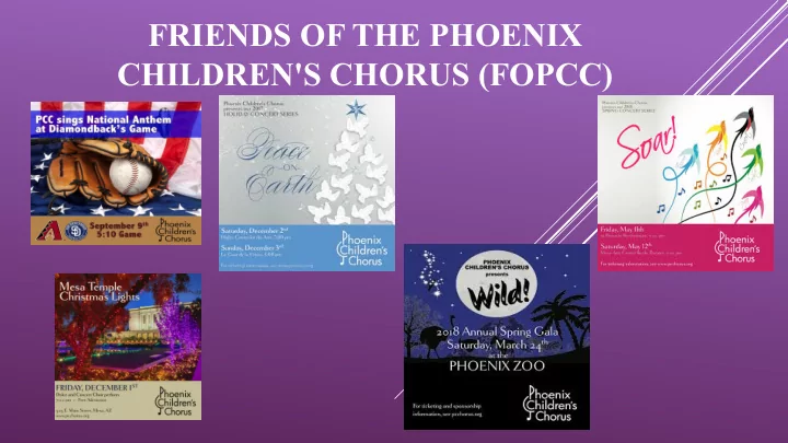 friends of the phoenix children s chorus fopcc friends of