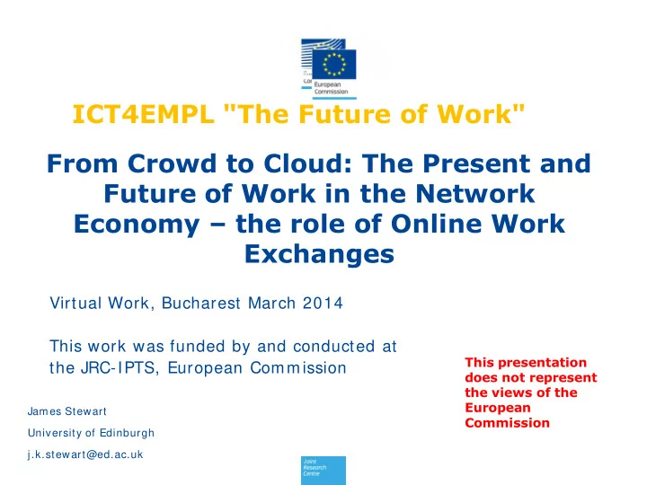 ict4empl the future of work from crowd to cloud the