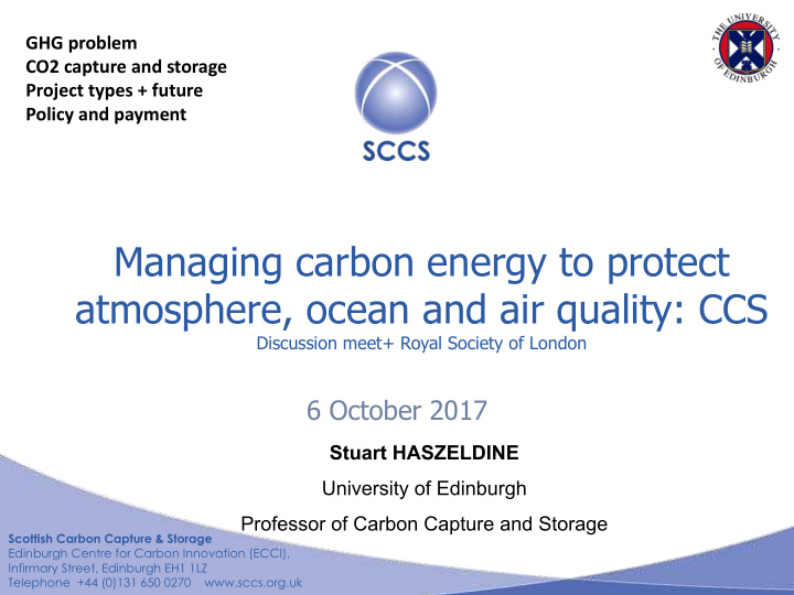 managing carbon energy to protect atmosphere ocean and