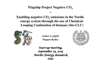 Enabling negative CO 2 emissions in the Nordic  energy system through the use of Chemical-