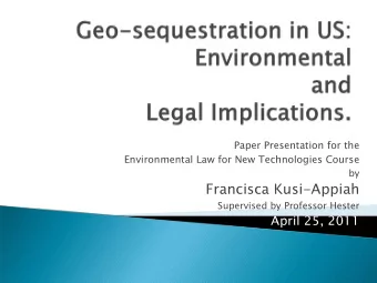 Francisca Kusi-Appiah  Supervised by Professor Hester  April 25, 2011  BACKGR  GROU  OUND