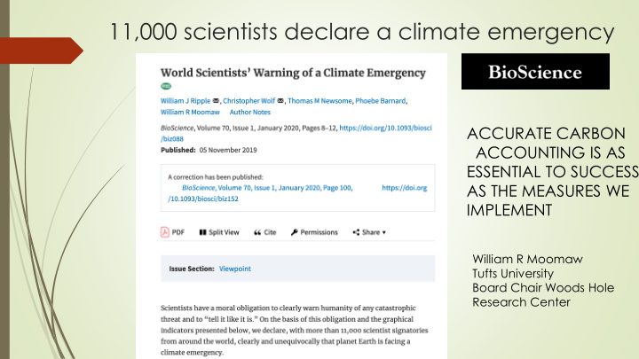 11 000 scientists declare a climate emergency