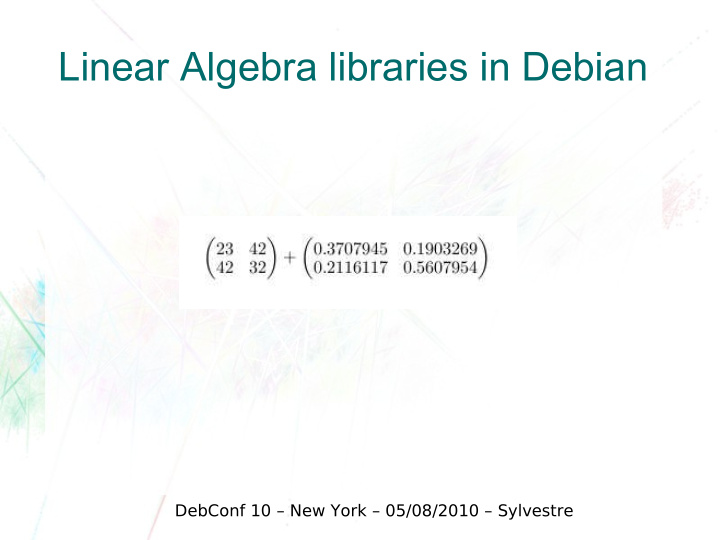 linear algebra libraries in debian