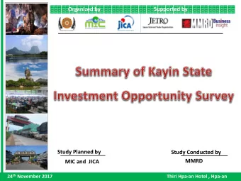 Supported by  Organized by  Supported by  Organized by  Study Planned by  Study Conducted by  MMRD