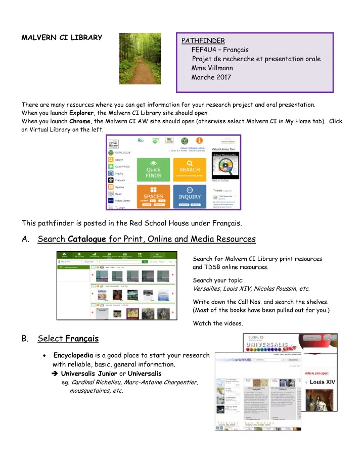 a search catalogue for print online and media resources