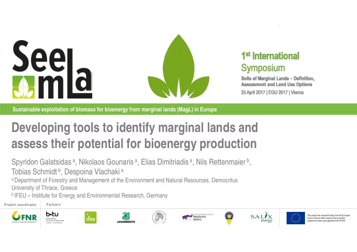 developing tools to identify marginal lands and assess