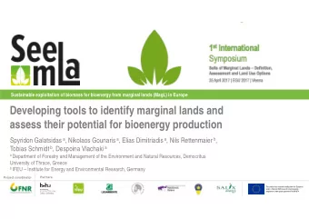 Developing tools to identify marginal lands and  assess their potential for bioenergy production