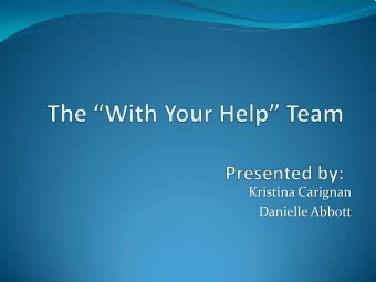 Kristina Carignan  Danielle Abbott  Genesis  Houston, we have a problem:  In the 2013 Federal