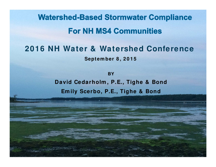 2016 nh water watershed conference