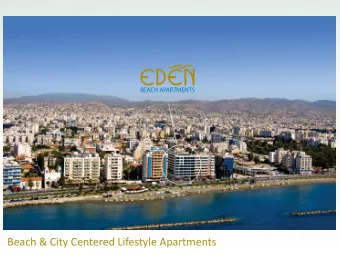 Beach &amp; City Centered Lifestyle Apartments  Property Ownership with Hotel Type Services