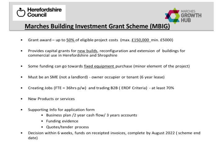 marches building investment grant scheme mbig wye valley