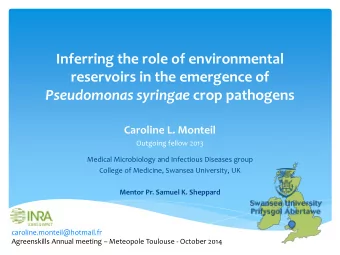 Inferring the role of environmental  reservoirs in the emergence of Pseudomonas syringae crop