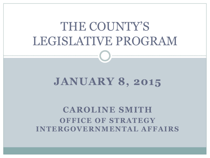 legislative program