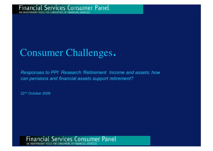 consumer challenges