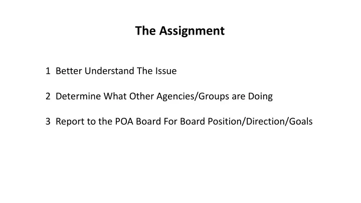 the assignment