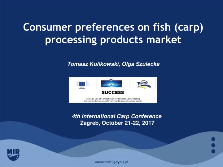 tomasz kulikowski olga szulecka 4th international carp