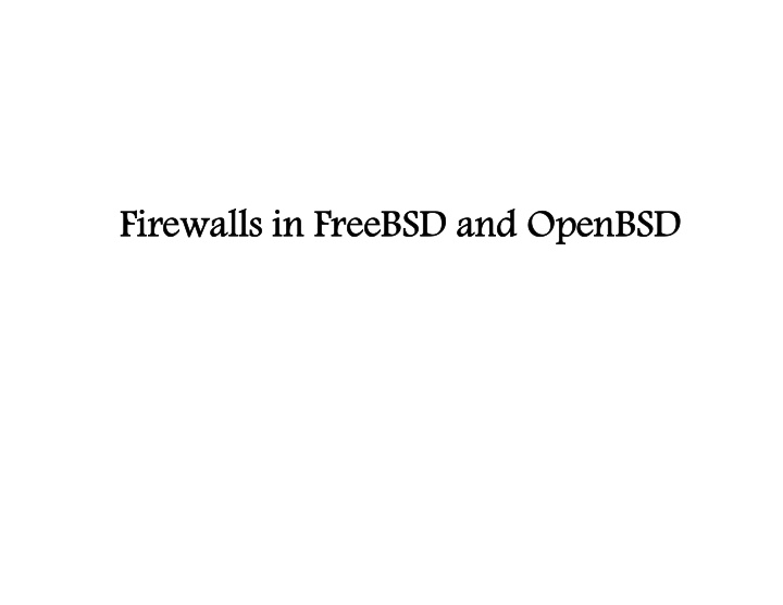 firewalls in freebsd and openbsd what is firewall