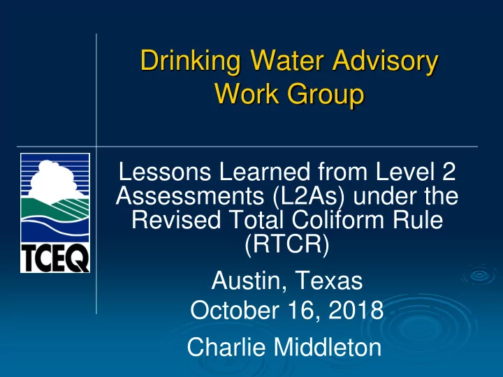 drinking water advisory work group