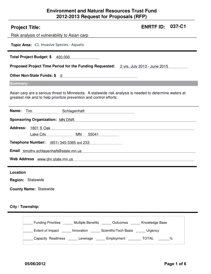 environment and natural resources trust fund 2012 2013