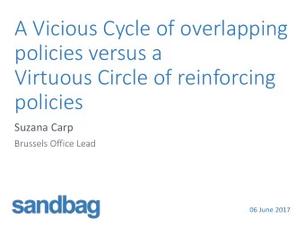 policies versus a  Virtuous Circle of reinforcing  policies  Suzana Carp  Brussels Office Lead  06