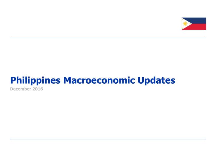 philippines macroeconomic updates