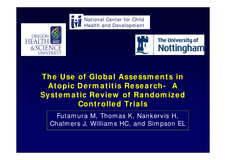 the use of global assessm ents in the use of global