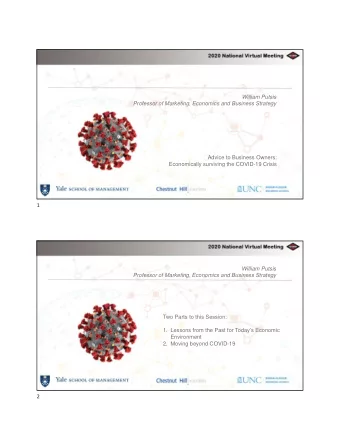 1  William Putsis  Professor of Marketing, Economics and Business Strategy  Two Parts to this