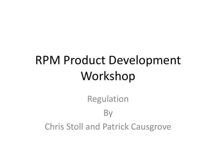 rpm product development